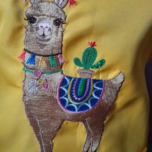 Lámás kötény. , Otthon & Életmód, Konyhafelszerelés, tálalás, Konyhai textil, Kötény, Hímzés, MESKA