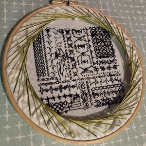 Modern hímzett blackwork kép - otthon & életmód - dekoráció - fali és függő dekoráció - falra akasztható dekor - Meska.hu