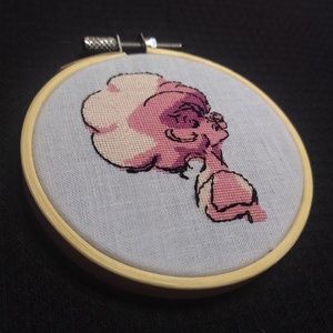 Pink Diamond - Modern keresztszemes hímzett kép - Meska.hu