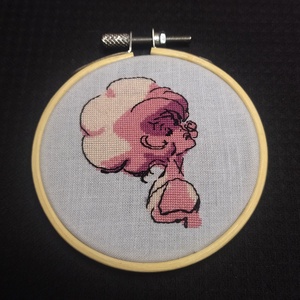 Pink Diamond - Modern keresztszemes hímzett kép - otthon & életmód - dekoráció - fali és függő dekoráció - falra akasztható dekor - Meska.hu