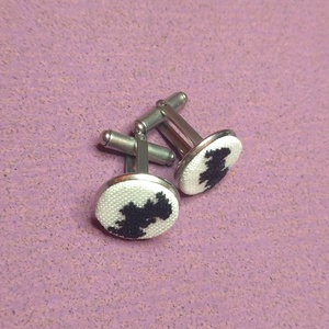 Hímzett mandzsettagomb, denevér - Meska.hu