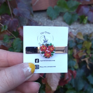 Hímzett nyakkendőtű, virágok - Meska.hu