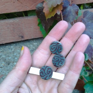 Hímzett mandzsettagomb és nyakkendőtű, nonfiguratív - Meska.hu