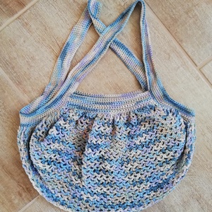 Felhő színátmenetes horgolt táska, szatyor, cekker - táska & tok - bevásárlás & shopper táska - shopper, textiltáska, szatyor - Meska.hu