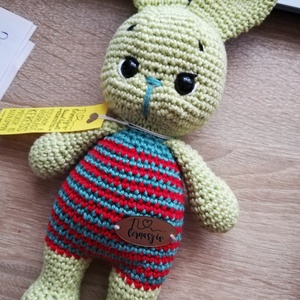 Horgolt nyuszi zöld, Játék & Sport, Plüssállat & Játékfigura, Nyuszi, Horgolás, MESKA