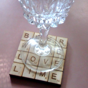 Fa scrabble pohár alátét poháralátét 6 db - otthon & lakás - konyhafelszerelés, tálalás - tálalás - tányér- és poháralátét - Meska.hu