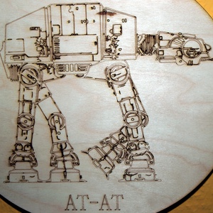 STAR WARS AT-AT lépegető gravírozott fa falikép -  - Meska.hu