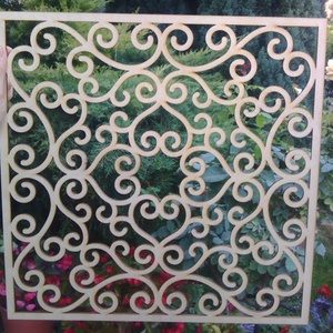 Pergola natur, térelválasztó elem, ablakdísz, falidísz, lámpabúra 40x40 cm - otthon & életmód - dekoráció - ajtó- és ablak dekoráció - ablakdísz - Meska.hu