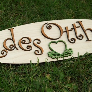 'Édes Otthon' feliratú tábla ajtódísz dekoráció - otthon & életmód - dekoráció - ajtó- és ablak dekoráció - ajtódísz & kopogtató - Meska.hu