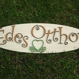 'Édes Otthon' feliratú tábla ajtódísz dekoráció - otthon & életmód - dekoráció - ajtó- és ablak dekoráció - ajtódísz & kopogtató - Meska.hu