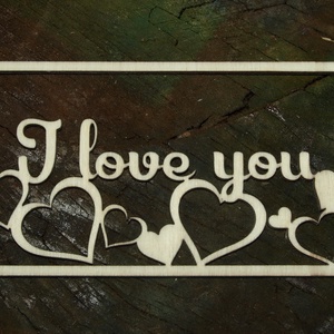 'I love you' fa felirat, ajtódísz, falikép, dekoráció , Otthon & Életmód, Ajtódísz & Kopogtató, Dekoráció, Ajtó- és ablak dekoráció, Famegmunkálás, MESKA