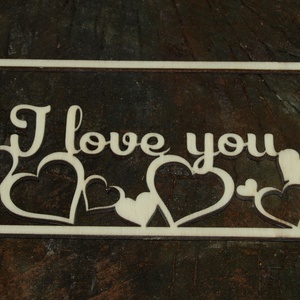 'I love you' fa felirat, ajtódísz, falikép, dekoráció  - otthon & életmód - dekoráció - ajtó- és ablak dekoráció - ajtódísz & kopogtató - Meska.hu