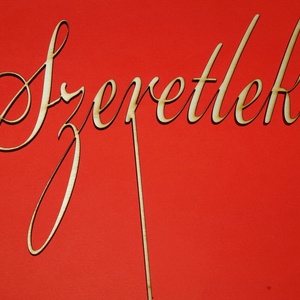 'Szeretlek' tortába, virágba szúrható fa felirat - otthon & életmód - dekoráció - dísztárgy - Meska.hu