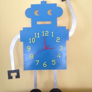Robot-óra gyerekszobába, falra - Meska.hu