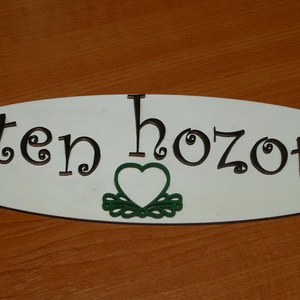 'Isten hozott!' feliratú tábla ajtódísz dekoráció - otthon & életmód - dekoráció - ajtó- és ablak dekoráció - ajtódísz & kopogtató - Meska.hu
