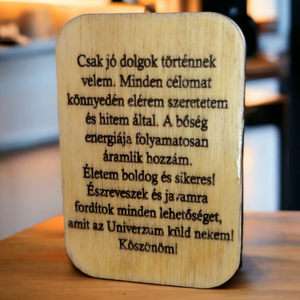 Gravírozott fa bőség mantra kártya - otthon & lakás - dekoráció - kép & falikép - táblakép - Meska.hu