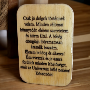Gravírozott fa bőség mantra kártya - otthon & életmód - dekoráció - kép & falikép - táblakép - Meska.hu