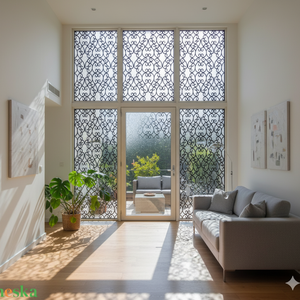 Indás pácolt fa pergola, ablakdísz,  térelválasztó, falidísz, lámpabúra - otthon & életmód - lámpa - fali & mennyezeti lámpa - Meska.hu