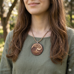 Belső Egyensúly � Jin-Jang Élet Fája Kézműves Fa Medál - ékszer - nyaklánc - medál - Meska.hu