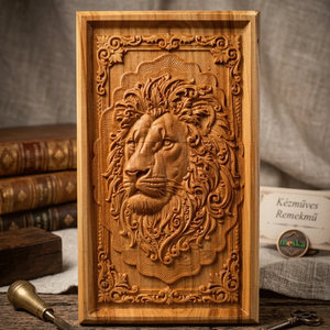 Faragott Oroszlán Dombormű � Elegáns Kézműves Fali Kép, asztali dísz - Meska.hu