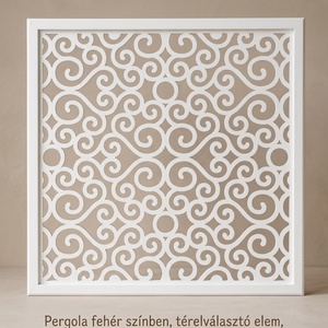 Pergola fehér színben, térelválasztó elem, ablakdísz, falidísz, lámpabúra 40x40 cm - otthon & életmód - dekoráció - ajtó- és ablak dekoráció - ablakdísz - Meska.hu