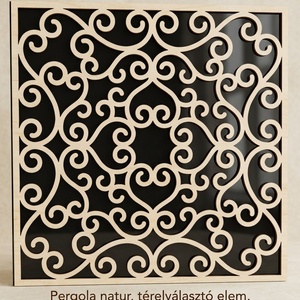 Pergola natur, térelválasztó elem, ablakdísz, falidísz, lámpabúra 40x40 cm - otthon & életmód - dekoráció - ajtó- és ablak dekoráció - ablakdísz - Meska.hu