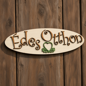 'Édes Otthon' feliratú tábla ajtódísz dekoráció - otthon & életmód - dekoráció - ajtó- és ablak dekoráció - ajtódísz & kopogtató - Meska.hu