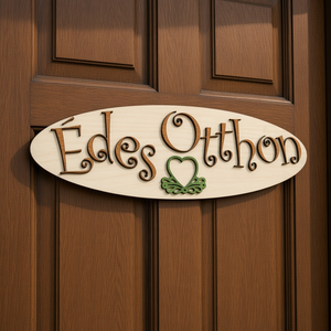 'Édes Otthon' feliratú tábla ajtódísz dekoráció - otthon & életmód - dekoráció - ajtó- és ablak dekoráció - ajtódísz & kopogtató - Meska.hu
