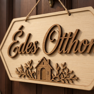'Édes Otthon' feliratú tábla ajtódísz dekoráció - otthon & életmód - dekoráció - ajtó- és ablak dekoráció - ajtódísz & kopogtató - Meska.hu