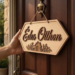 'Édes Otthon' feliratú tábla ajtódísz dekoráció - otthon & életmód - dekoráció - ajtó- és ablak dekoráció - ajtódísz & kopogtató - Meska.hu