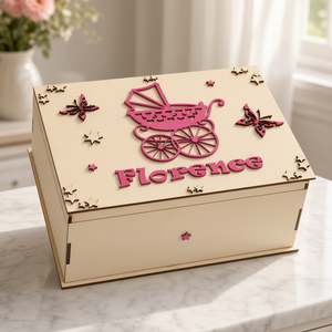 Névreszóló baba emlék doboz fából 'baby memory box' - otthon & életmód - dekoráció - fali és függő dekoráció - betű & név - Meska.hu