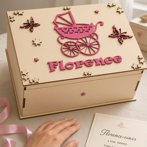 Névreszóló baba emlék doboz fából 'baby memory box' - otthon & életmód - dekoráció - fali és függő dekoráció - betű & név - Meska.hu
