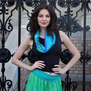 kézzel festett hernyóselyem ékszersál  türkiz  - ruha & divat - sál, sapka, kendő - kendő - Meska.hu