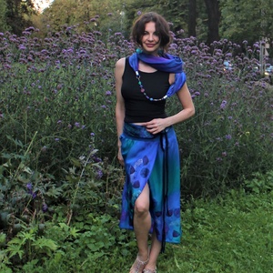  hernyó selyem sál gyöngysorral - ruha & divat - sál, sapka, kendő - kendő - Meska.hu