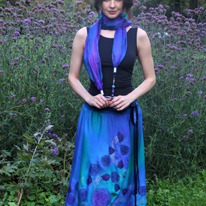  hernyó selyem sál gyöngysorral - ruha & divat - sál, sapka, kendő - kendő - Meska.hu