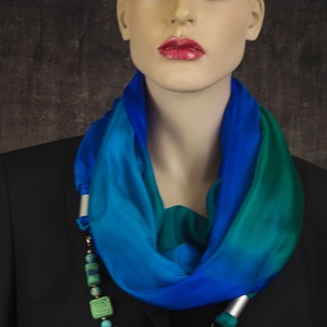 kézzel festett hernyóselyem ékszersál  türkiz  - Meska.hu