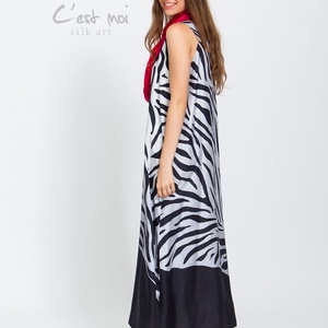 zebra mintás valódi hernyóselyem ruha - ruha & divat - női ruha - alkalmi ruha & estélyi ruha - Meska.hu