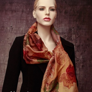  Őszi feleveles hernyóselyem kendő  - ruha & divat - sál, sapka, kendő - sál - Meska.hu