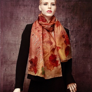  Őszi feleveles hernyóselyem kendő  - ruha & divat - sál, sapka, kendő - sál - Meska.hu