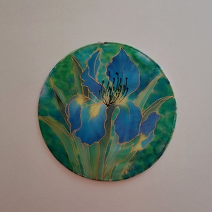 Selyemre festett mandala kép íriszes - Meska.hu