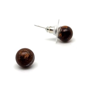Fülbevaló golyó bronzit 8mm, Ékszer, Fülbevaló, Pötty fülbevaló, , MESKA
