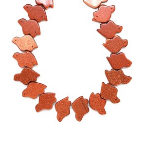 Goldstone vörös állat 20x13x4mm ékszerkészítő alapanyag (füzér), Kellékek & szerszámok, Ásvány alapanyag, Ásványfüzér, , MESKA