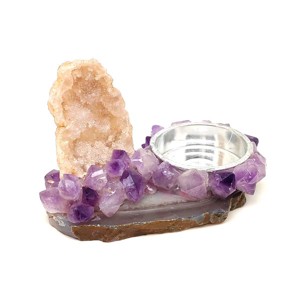 Mécsestartó Ametiszt Kvarc geóda 10x5-6cm, Kellékek & szerszámok, Ásvány alapanyag, Geóda, , MESKA