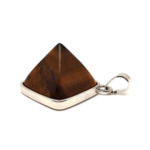Piramis medál fémmel Tigrisszem 2x2cm, Ékszer, Nyaklánc, Medál, , MESKA