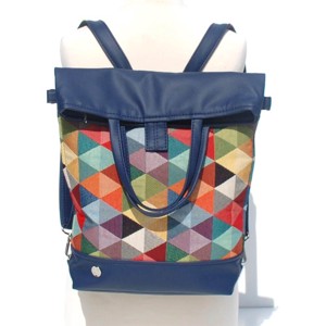 SuziartBag Sötétkék káró mintás 2in1 hátizsák - táska & tok - kézitáska & válltáska - válltáska - Meska.hu