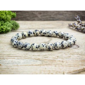 Akarat dalmata jáspis ásvány karkötő, Ékszer, Karkötő, Ásványkarkötő, , MESKA