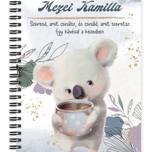 Személyre szabható - Kakaós Koala mintás A6-os füzet, Otthon & Életmód, Papír, írószer, Jegyzetfüzet & Napló, , MESKA