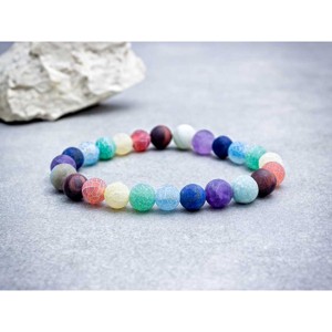 Szivárvány achát ásvány karkötő - Meska.hu