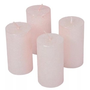 Rusztikus metál henger gyertya 40x75mm - világosrózsa szett - kellékek & szerszámok - dekorációs kellékek - dekorációs gyertya - Meska.hu