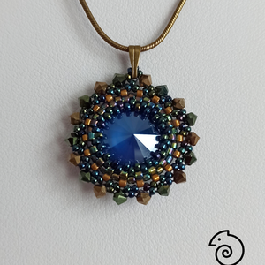 Royal Blue Mandala fülbevaló és nyaklánc - ékszer - ékszerszett - Meska.hu